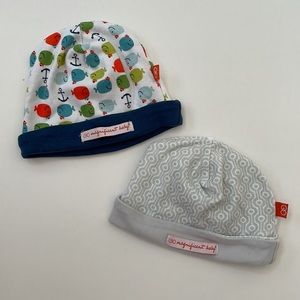 Set of 2 Magnetic me Magnificent baby cotton newborn hats